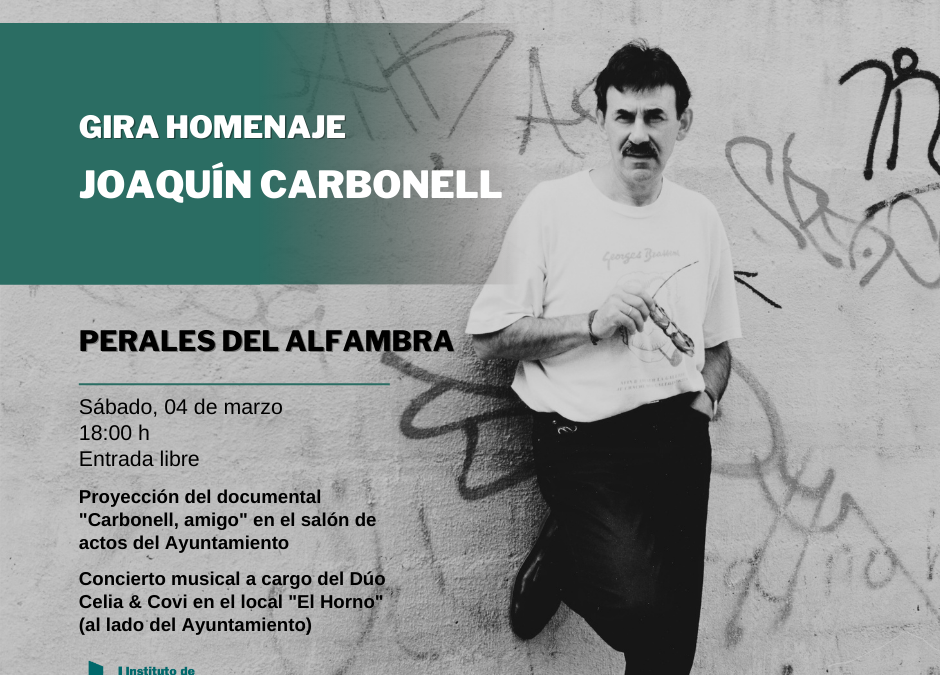 La gira homenaje a Joaquín Carbonell del Instituto de Estudios Turolenses llega a su ecuador en Perales de la Alfambra