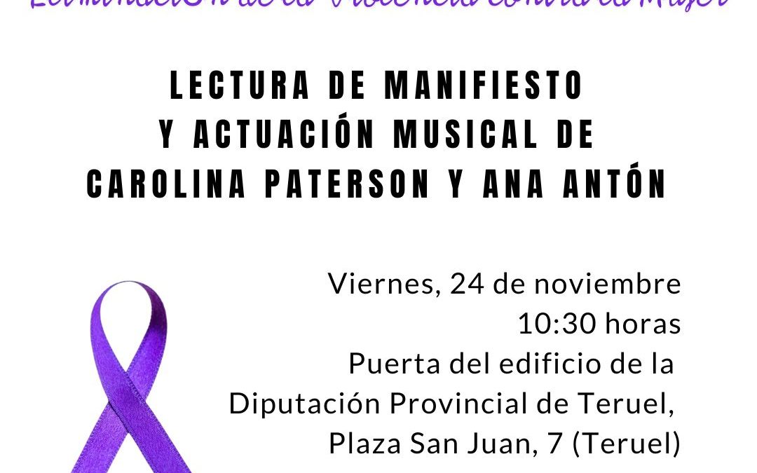 DPT invita a la ciudadanía a asistir a la lectura del Manifiesto contra la Violencia de Género